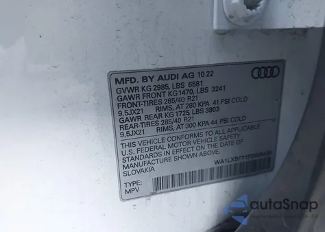 2023 Audi Q7 Premium Plus 55 Tfsi Quattro Tiptronic z USA, uszkodzony, nr VIN WA1LXBF71PD005438